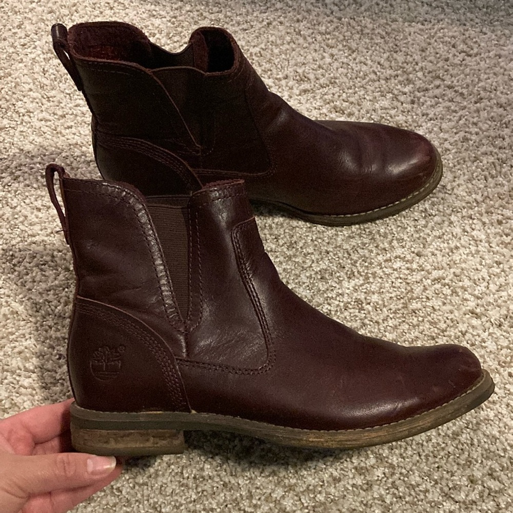 Burgundy Timberland boots